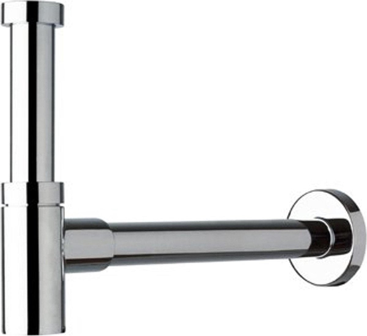 Plieger Mini-Siphon-Waschtisch – 5 4 – mit 25 cm Wandrohr und Rosette – Chrom