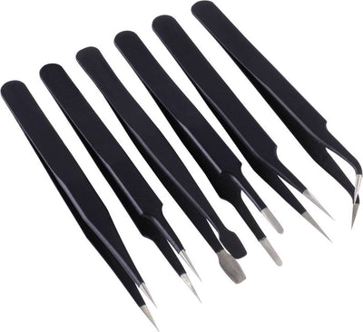 Quadrios 23ec157 Pinzetten-Set spitz, abgerundet, spitz, abgewinkelt, fein, spitz, flach, spitz, fein