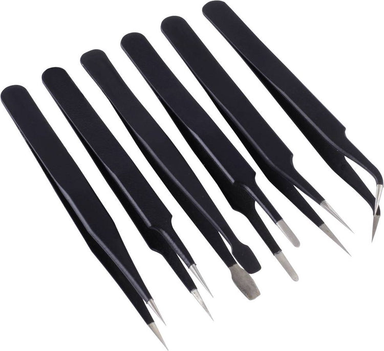 Quadrios 23ec157 Pinzetten-Set spitz, abgerundet, spitz, abgewinkelt, fein, spitz, flach, spitz, fein