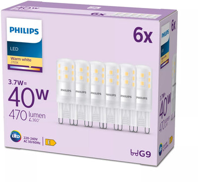 Philips LED-Kapsel – 40 W – G9 – warmweißes Licht – 6 Stück
