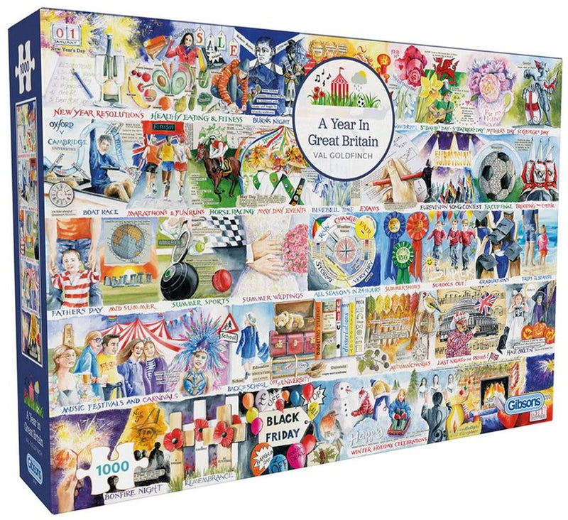 Gibsons – ein Jahr in Großbritannien (von Val Golfinch) – 1000 Teile 68 x 49 cm (B x H) – Puzzle für Erwachsene