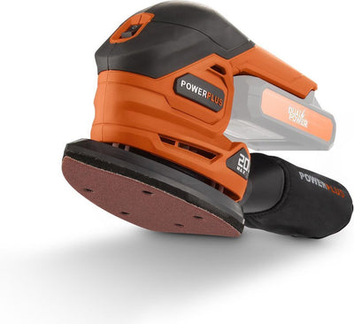 Powerplus Dual Power Akku-Handschleifer POWDP50200 – 20 V Multischleifer – 1 Schleifblatt, Staubfangbeutel – ohne Akku und Ladegerät