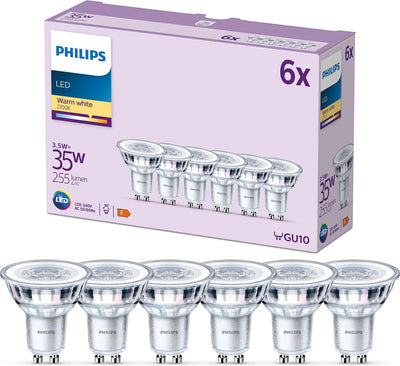 Philips LED-Spot – 35 W – GU10 – warmweißes Licht – 6 Stück