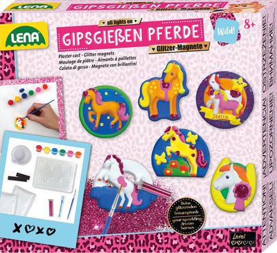 Lena Pferd Bastelset Gips Glitzer Magnete kreatives Spielzeug.