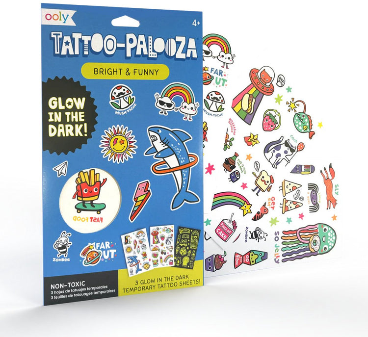 Ooly – Tattoo-Palooza – temporäre Tattoos – leuchtend lustig – leuchtet im Dunkeln