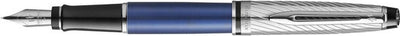 Waterman Expert Deluxe, Füllfederhalter, metallischer blauer Lack mit palladiumbeschichteten Details, mittlere Feder mit Palladium