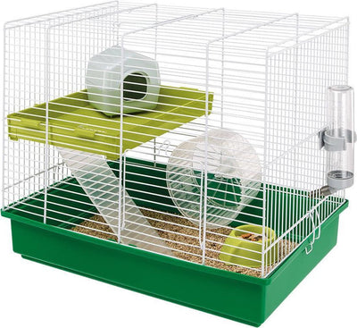 Ferplast Hamsterkäfig Duo – Weiß Grün – 46 x 29,5 x 37,5 cm