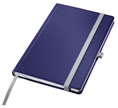 Notizbuch im Leitz-Stil, A5 liniert – mit Hardcover – 100-Gramm-Papier – Titanblau