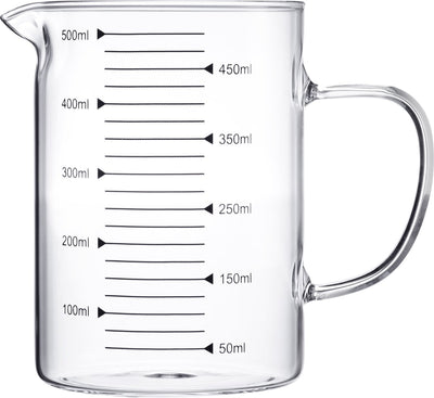 Westmark Messbecher aus Glas – ideal zum Abmessen von Zutaten zum Backen und Kochen, mikrowellengeeignet, temperaturbeständig, ergonomischer Griff – 0,5 Liter