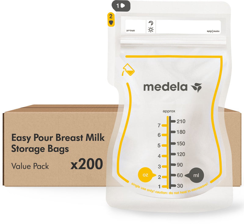 Medela Muttermilch-Aufbewahrungsbeutel – 200 Stück – auslaufsicher – mit Doppelverschluss und Ausgießer – BPA-frei und recycelbar