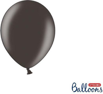 Markenlose Sans-Marque-starke Luftballons 12 cm, Metallic-Schwarz (1 Beutel mit 100 Stück)