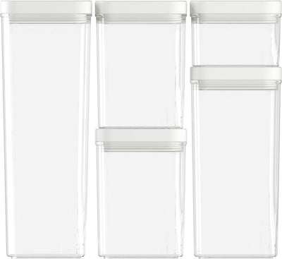 Curver Kara Vorratskanister – Set 0,5l + 2x1,2l + 1,8l + 2,4l – weiß
