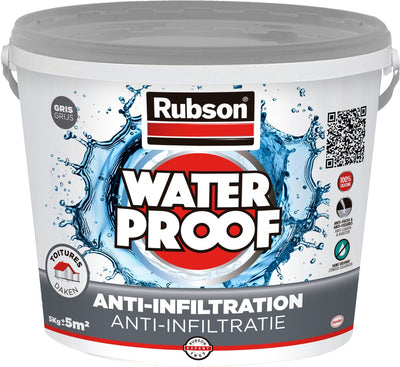 Rubson Anti-Infiltration grau 5kg | Beschichtung von Dächern, Fundamenten und vergrabenen Materialien | auf Silikonbasis für maximale Elastizität | langlebige Beschichtung und UV-beständig | Langzeitschutz vor Feuchtigkeit.