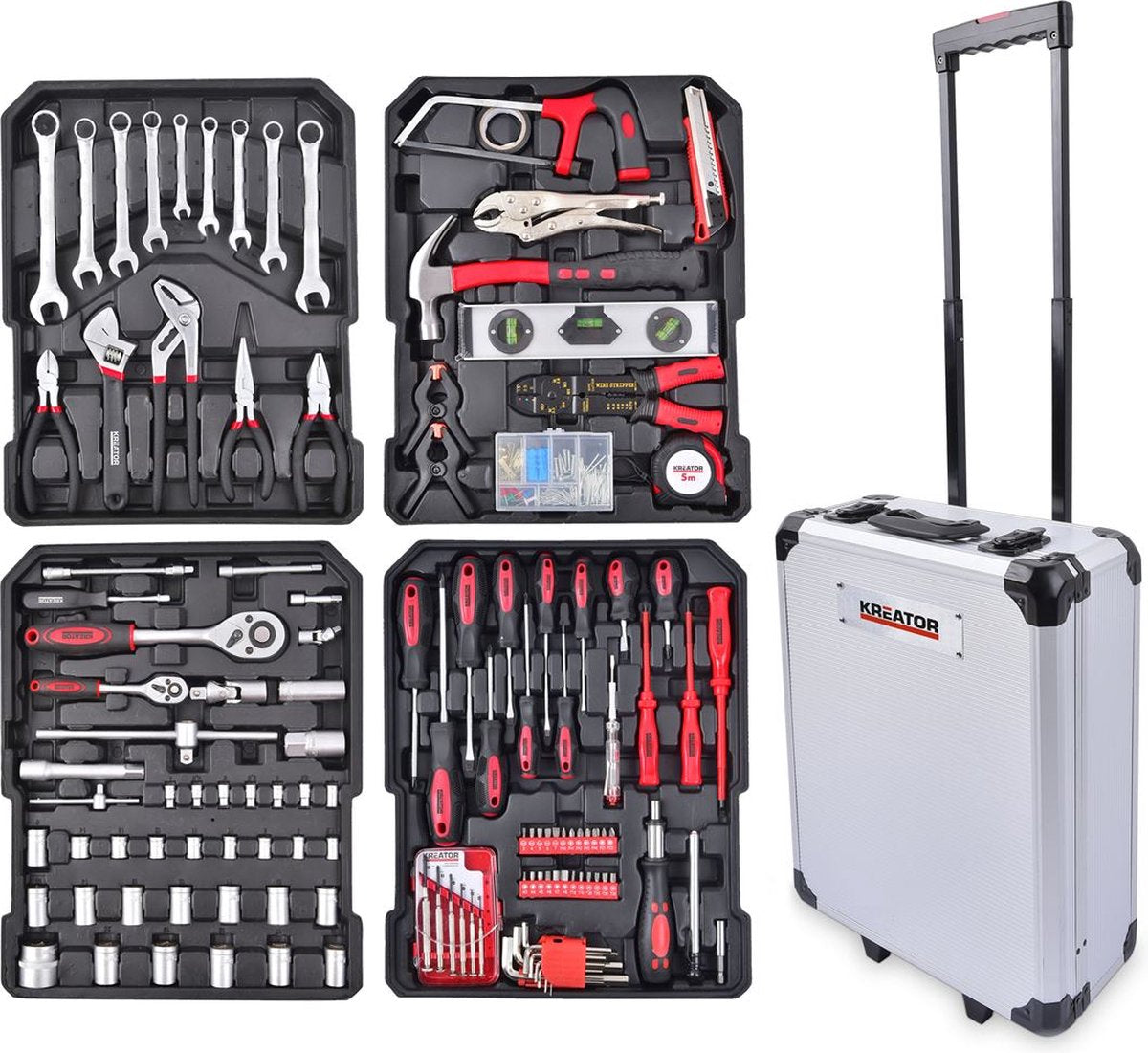 Kreator krt951011 Werkzeugkoffer – 253 Teile – Trolley