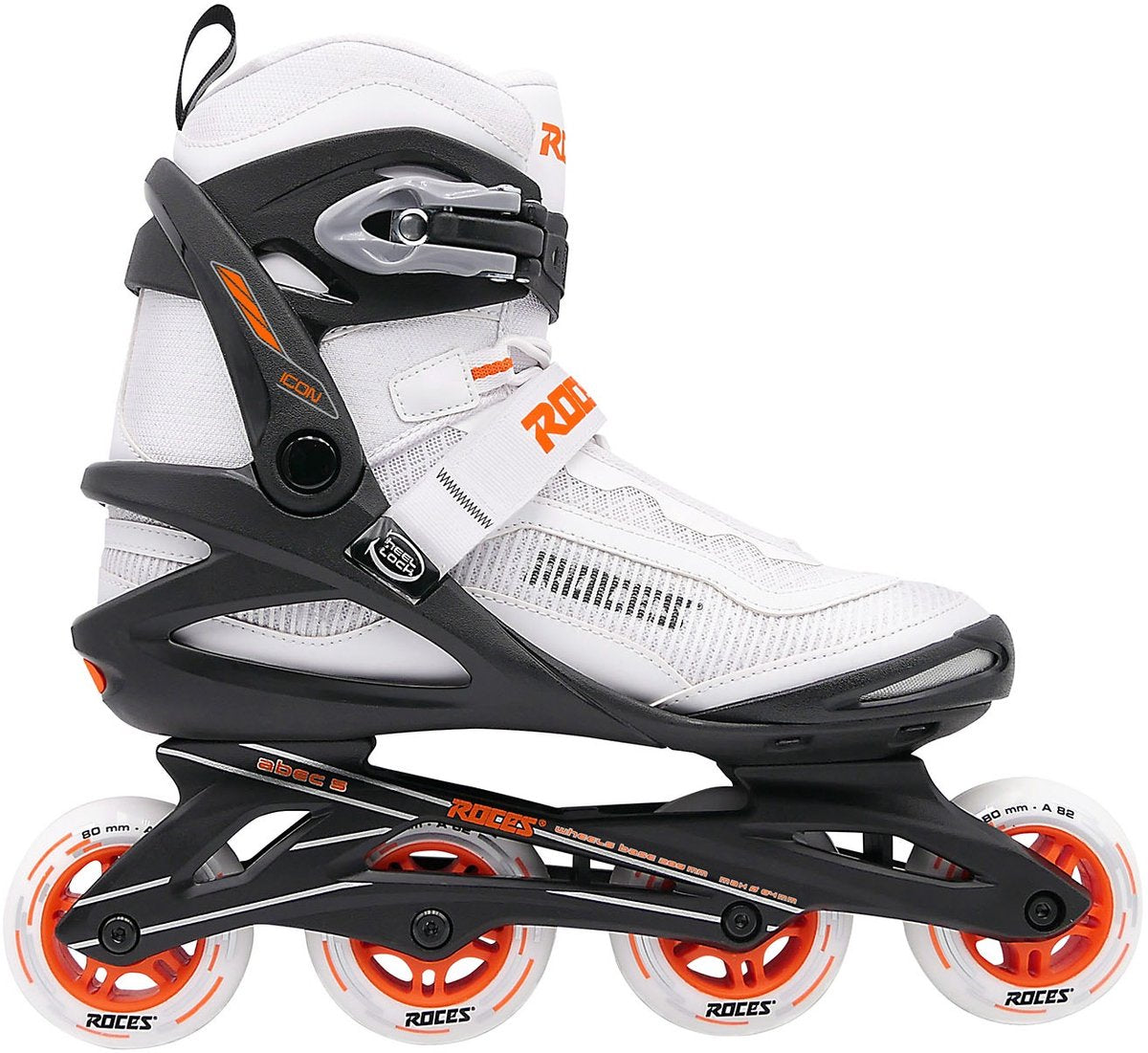 Roces Icon X 80 Inline Skates - Inlineskates - Weiß Orange - Größe 43