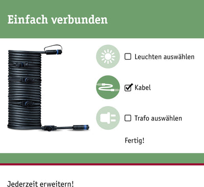 Paulmann Plug Shine Kabel 10m 5 Ausgänge IP68 schwarz
