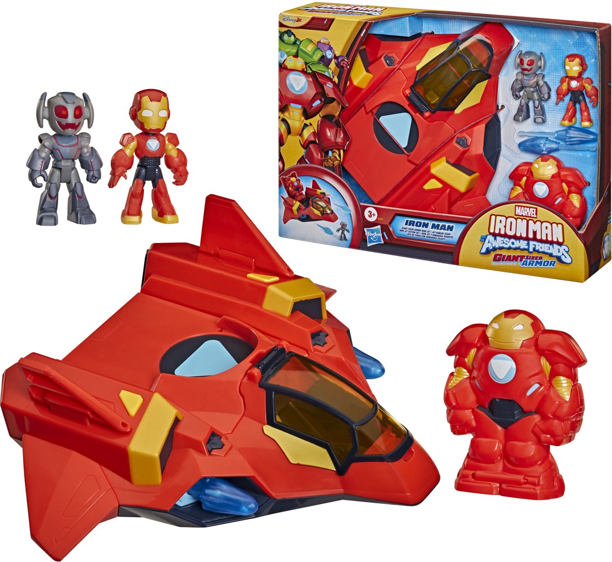 Hasbro Marvels Iron Man und seine tollen Freunde – supergroße Eisen-Jet-Rüstung – Spielset