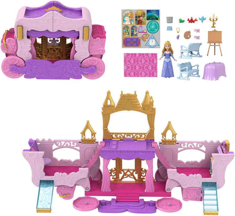 Disney Princess Small Doll Wagen zum Castle 2-in1 Playset