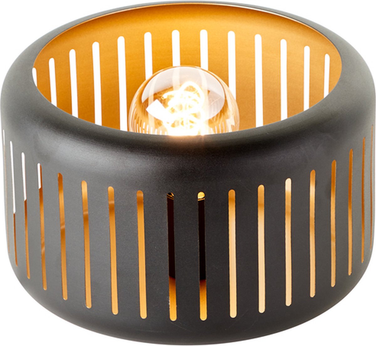 Brilliant Tyas – Tischlampe – E27 max. 1 x 60 W – Schwarzgold