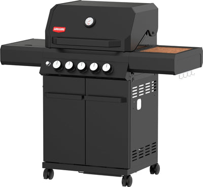 Grill Guru Brenner 3 – Gasgrill – 2x Hauptbrenner – 1x Infrarot – 1x Seitenbrenner – 1x Heckbrenner – Schwarz