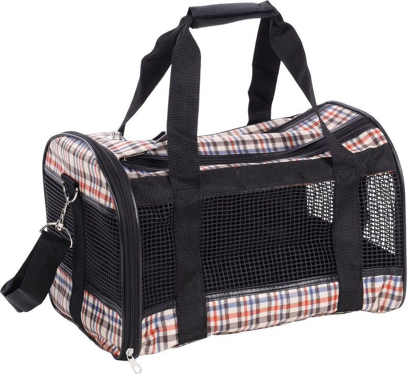 Flamingo Hundetasche Mayfair – Stylische Hundetragetasche – Hunde-Katzen-Tragetasche – Braun – Größe S – 40 cm – bis 7 kg