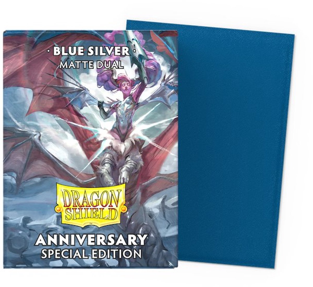 Dragonshield 100 Box Doppelsleeves Blau Silber Jubiläumsausgabe