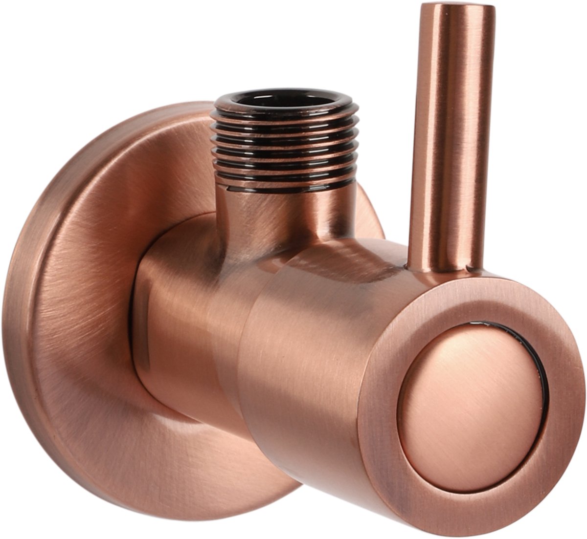 Differnz Eckventil Rotkupfer - mit Rosette 1 2 3 8 - WC-Armatur