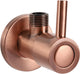 Differnz Eckventil Rotkupfer - mit Rosette 1 2 3 8 - WC-Armatur