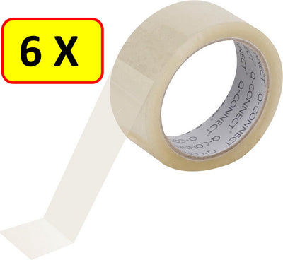 Q-Connect Standard-Verpackungsband, ft 48 mm x 60 m, transparent, 6 Stück