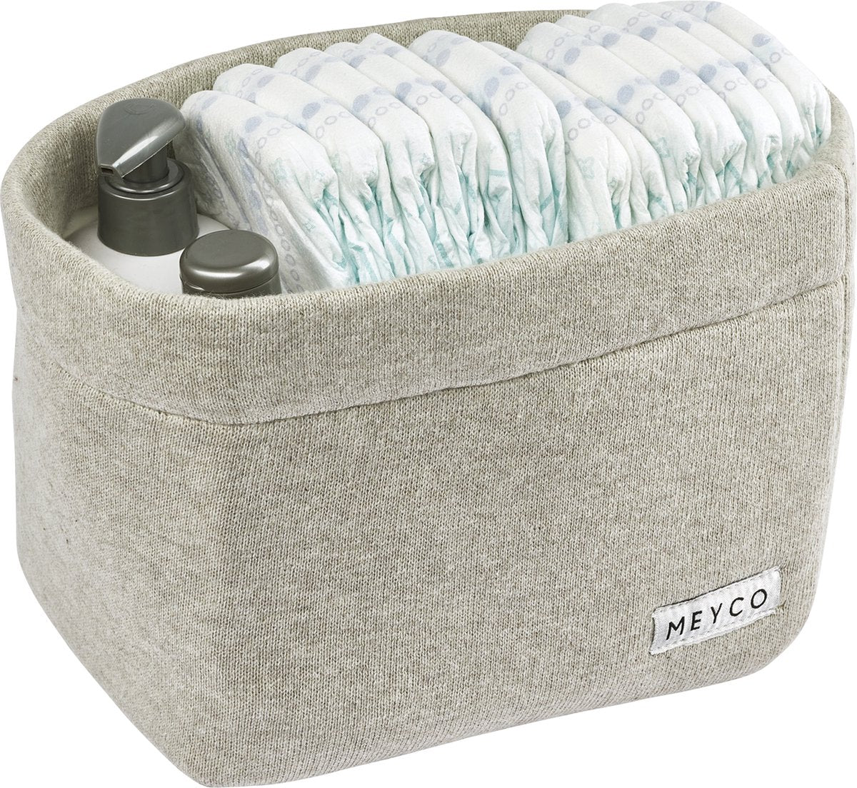 Meyco Baby Knit Basic Wickelkorb – Sand Melange – Mittel