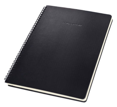 Sigel – Spiralnotizbuch – Conceptum – A4 – Schwarz – Hardcover-Spirale – 160 Seiten – Diamant – 80-Gramm-Papier – Si-Co820