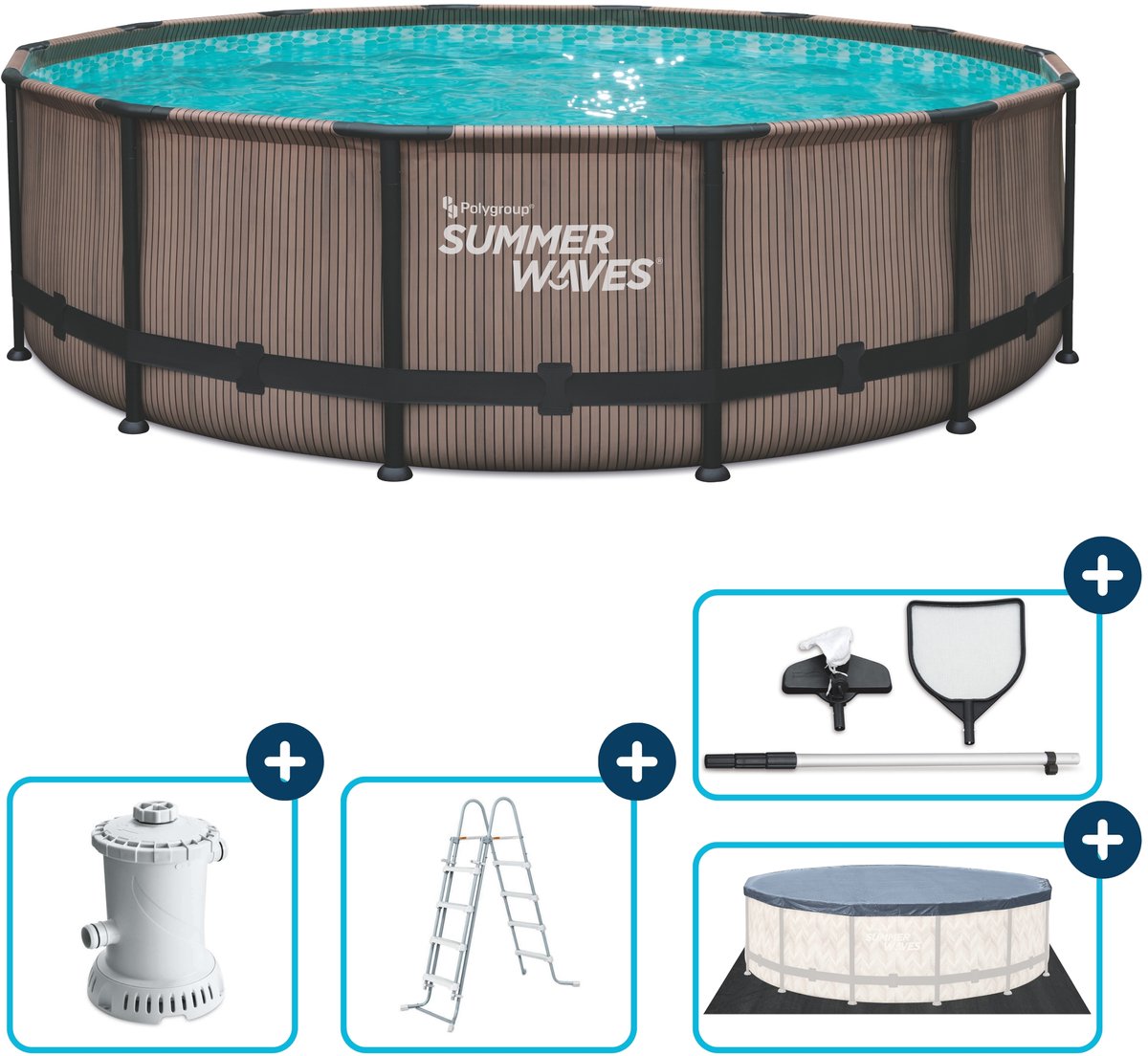 Sommerwellen Schwimmbad Elite Rahmen 427 x 107 cm