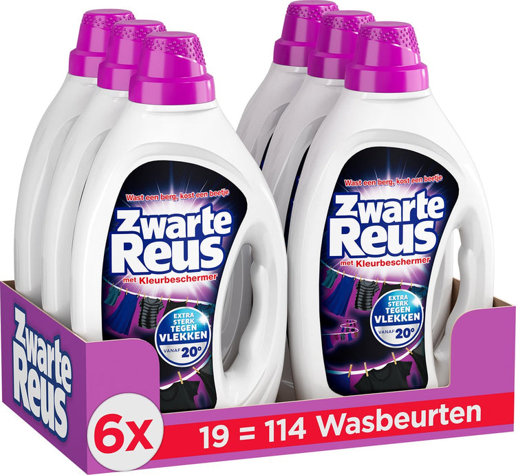 Fresh Giant Black Giant Gel – Flüssigwaschmittel – Vorteilspack – 6 x 19 Waschgänge