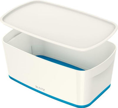 Leitz mybox® klein mit Deckel, Aufbewahrungsbox - Blau Weiß