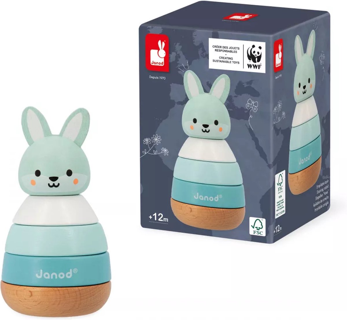 Janod - WWF - Stapelbecher - Hase