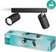 Philips LED Philips Idris Spot – spritzwassergeschützt IP44 – 5W – Schwarz – Badezimmerlampe – zwei Lichtpunkte – nur für LED-Spots geeignet