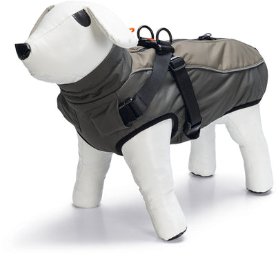 Beeztees Milo - Hundemantel + Hundegeschirr - Grau - 32 cm