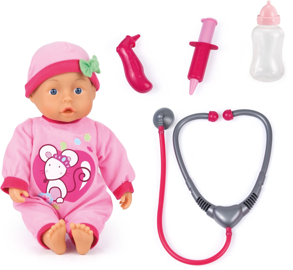 Bayer Design - Babypuppen-Arzt-Set 33cm in Rosa