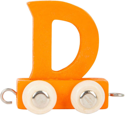 Kleiner Fuß - Holzschrift Orange - d - 12 Stücke