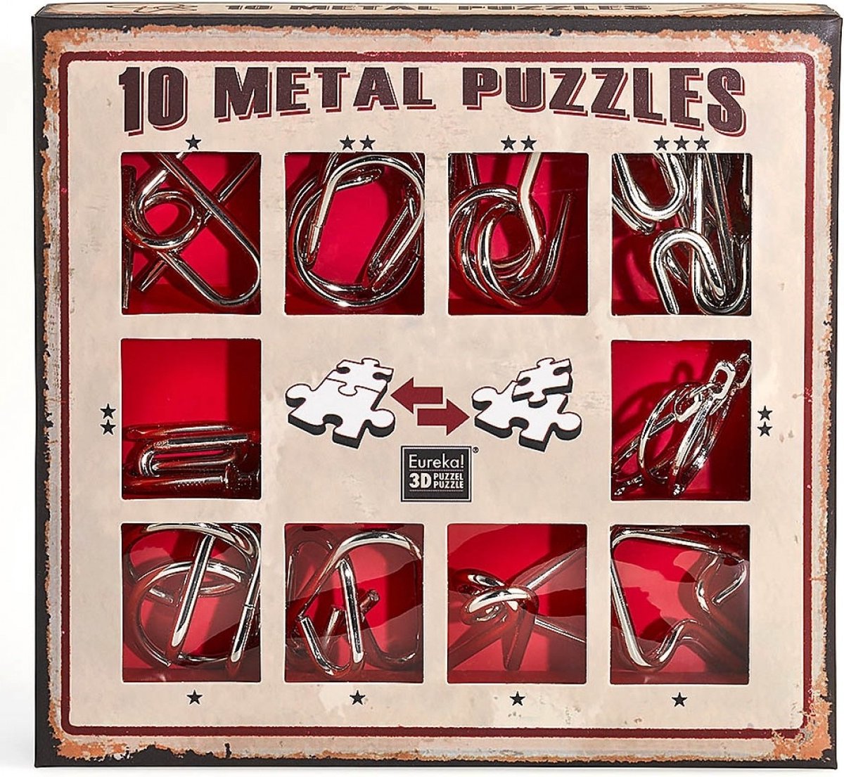 Gehirn-Puzzle-Set Rot, 10tlg.