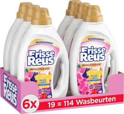 Frische Riesen-Gel-Orchidee – Flüssigwaschmittel – Buntwäsche – Frisches Dufterlebnis – 6 x 19 Wäschen – Vorteilspack