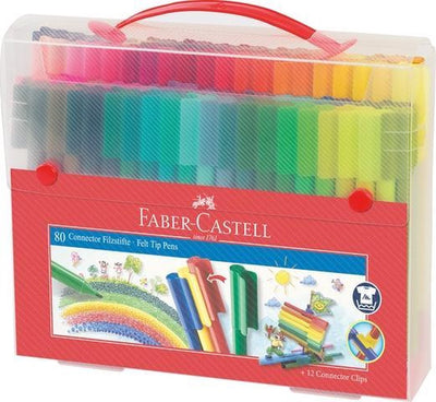 Faber-Castell Marker – Connector – Geschenkset Filzstifte – 80 Stück im Etui – FC-155579