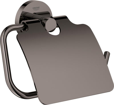 Grohe Essentials Toilettenpapierhalter – mit Deckel – Hartgraphit (Anthrazit glänzend) – 40367a01
