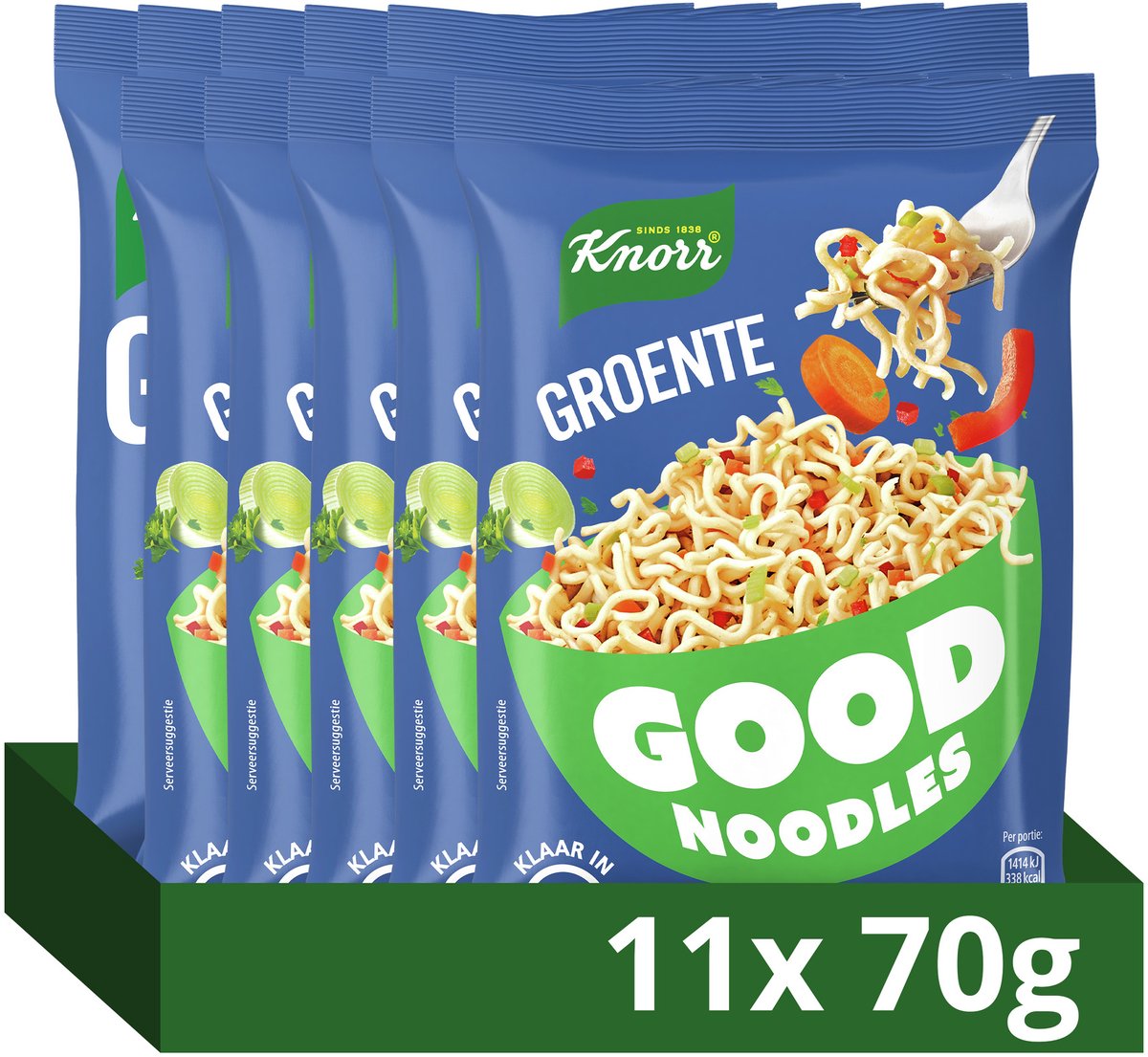 Knorr gute Nudeln - pflanzlich - ohne künstliche Farb- und Konservierungsstoffe - 11 x 70 g