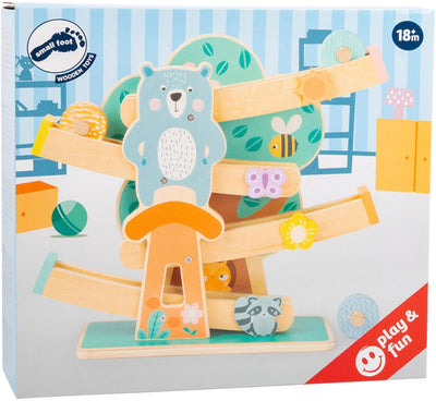 Kleiner Fuß Holz Marmorbahn Tiere Pastell