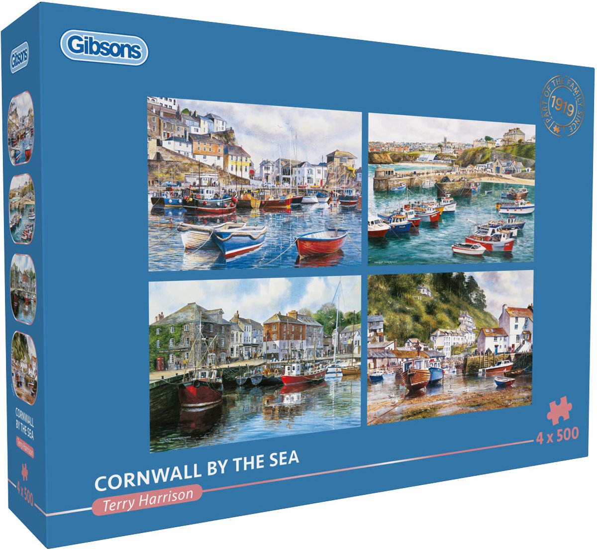 Gibsons Puzzle Cornwall by the Sea 4x500 Teile Pappe.