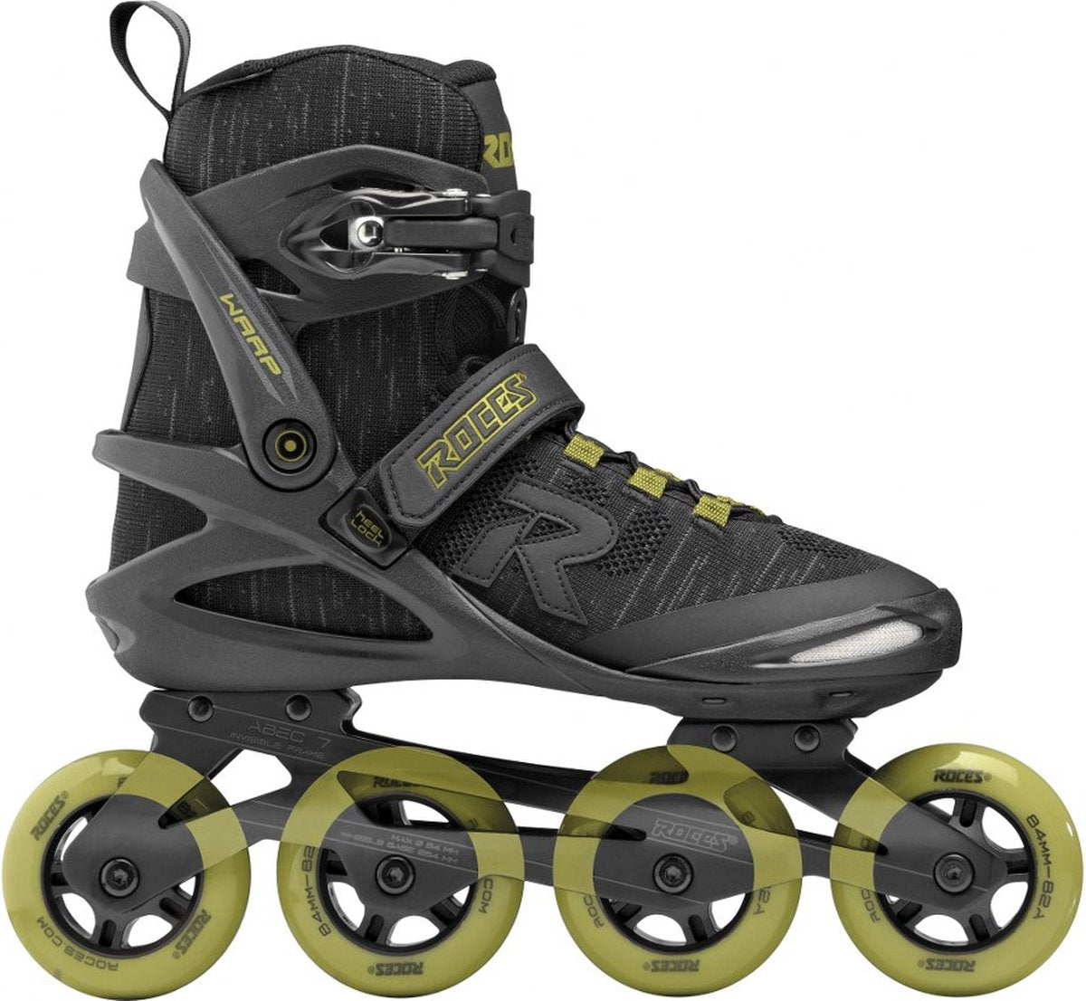 Roces Warp Thread TIF 84 Inline-Skates Unisex – 4x84mm Rollen – Fitness-Inline-Skates – Schwarz Grün – Größe 40