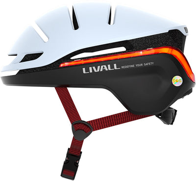 Livall evo21 weiß groß – (intelligenter) Fahrradhelm – SOS-Funktion – LED-Blinker – intelligente Beleuchtung
