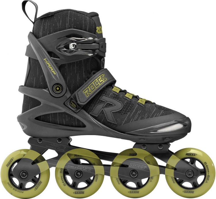 Roces Warp Thread TIF 84 Inline-Skates Unisex – 4x84mm Rollen – Fitness-Inline-Skates – Schwarz Grün – Größe 46
