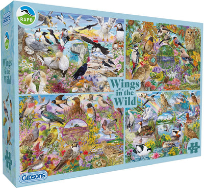 Gibsons – rspb: Wings in the Wild (rspb: Wings in the Wild) – Janice Daughters – 4×500xl Teile – 48×34cm – Puzzle für Erwachsene